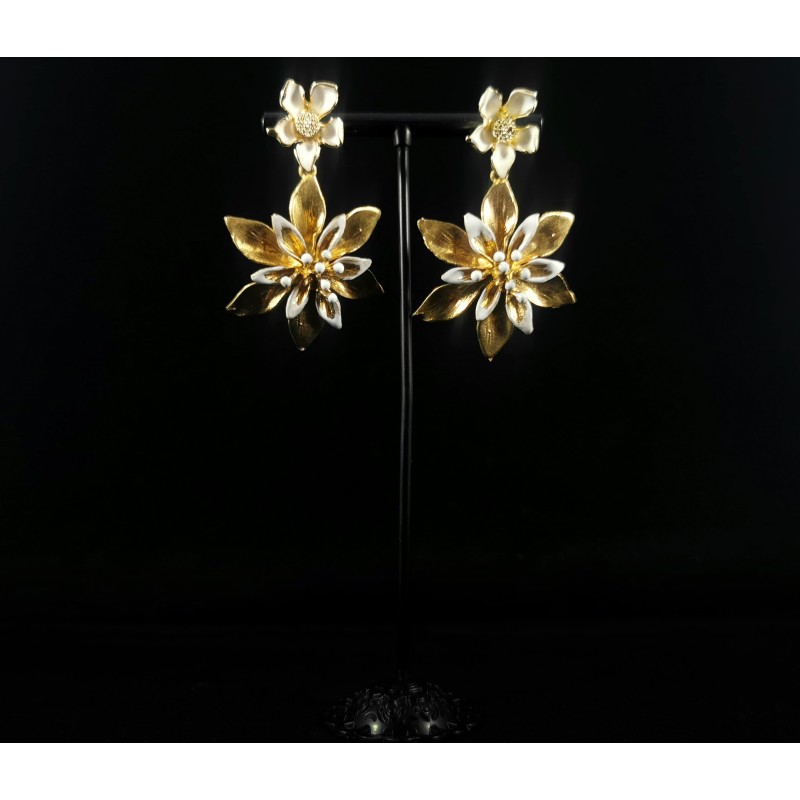 Pendientes flor esmaltada